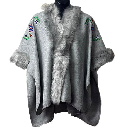 EASTERN WOODLAND FLORAL FUR CAPE