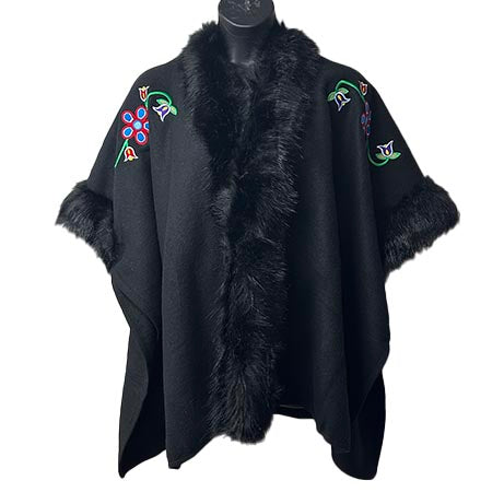 EASTERN WOODLAND FLORAL FUR CAPE