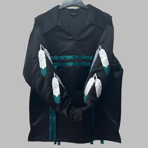 EAGLE FEATHERS ON SLEEVE RIBBON SHIRT