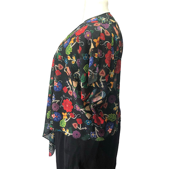 THE MATRIARCH POLY CHIFFON DRAPE CARDIGAN