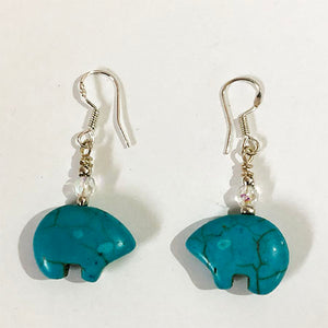 ZUNI BEAR FETISH EARRING