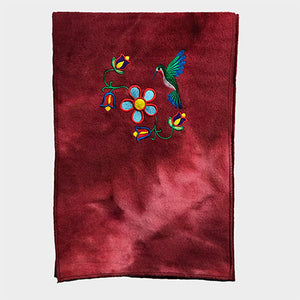 FLEECE SCARF WITH EMBROIDERY